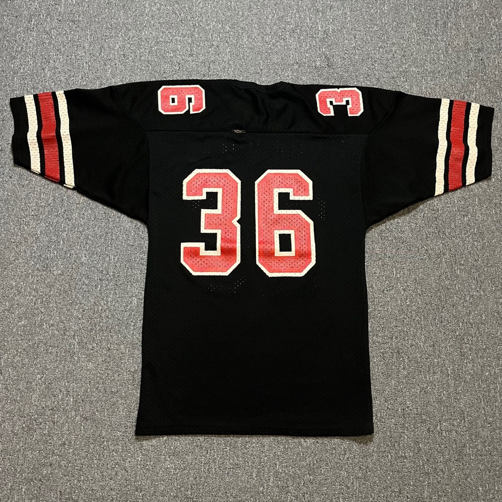 Vintage Sports‎ Belle Shawnee Football Jersey 36 Black Mesh Red No Size - Picture 2 of 11